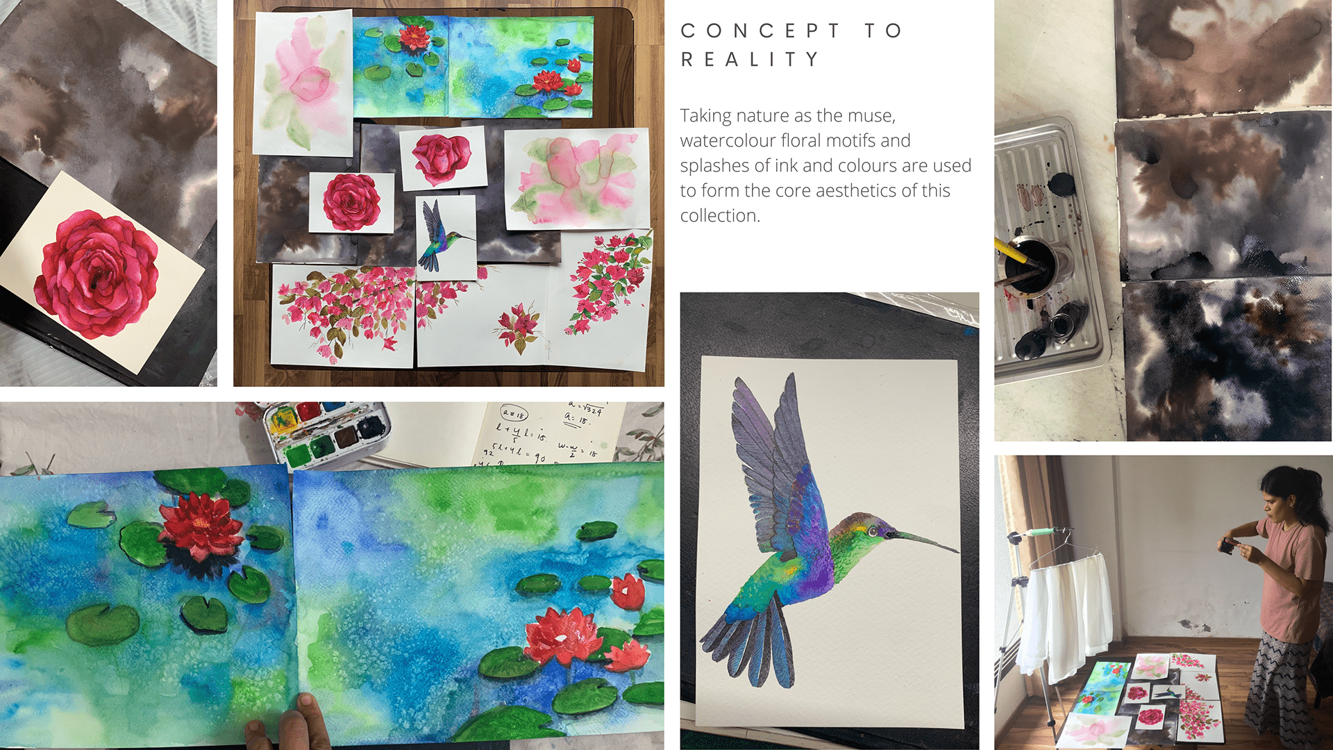Concept to reality — watercolour illustrations, ink washes and studio process
