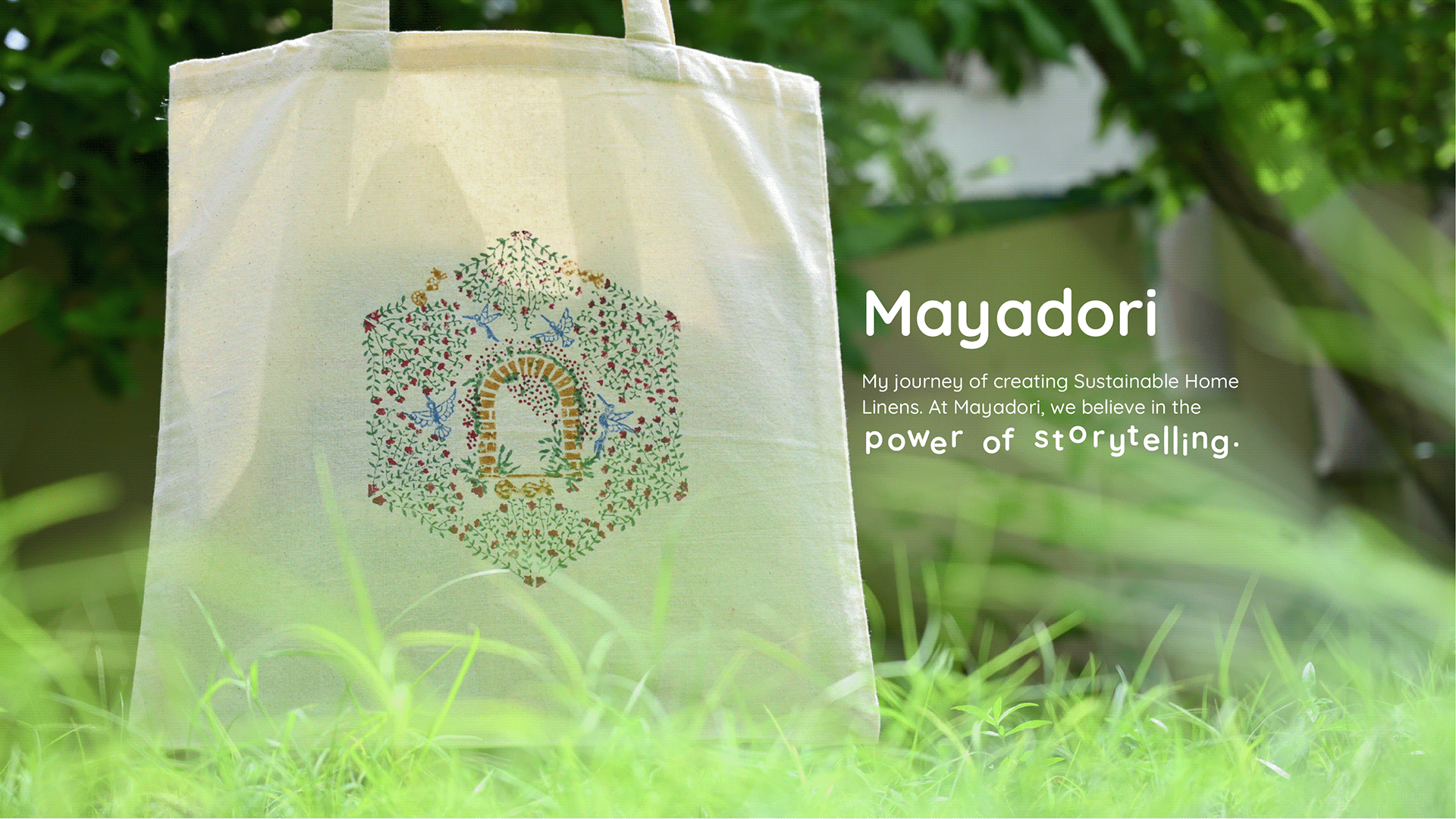 Signature print — tote & storytelling