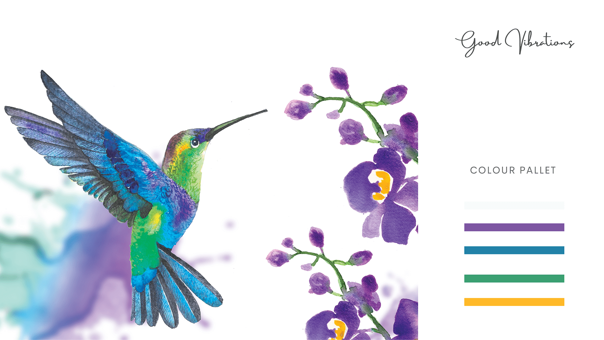 Good Vibrations — hummingbird and orchid palette.