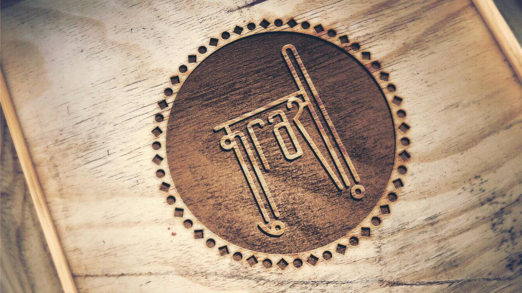 Mark engraved into timber