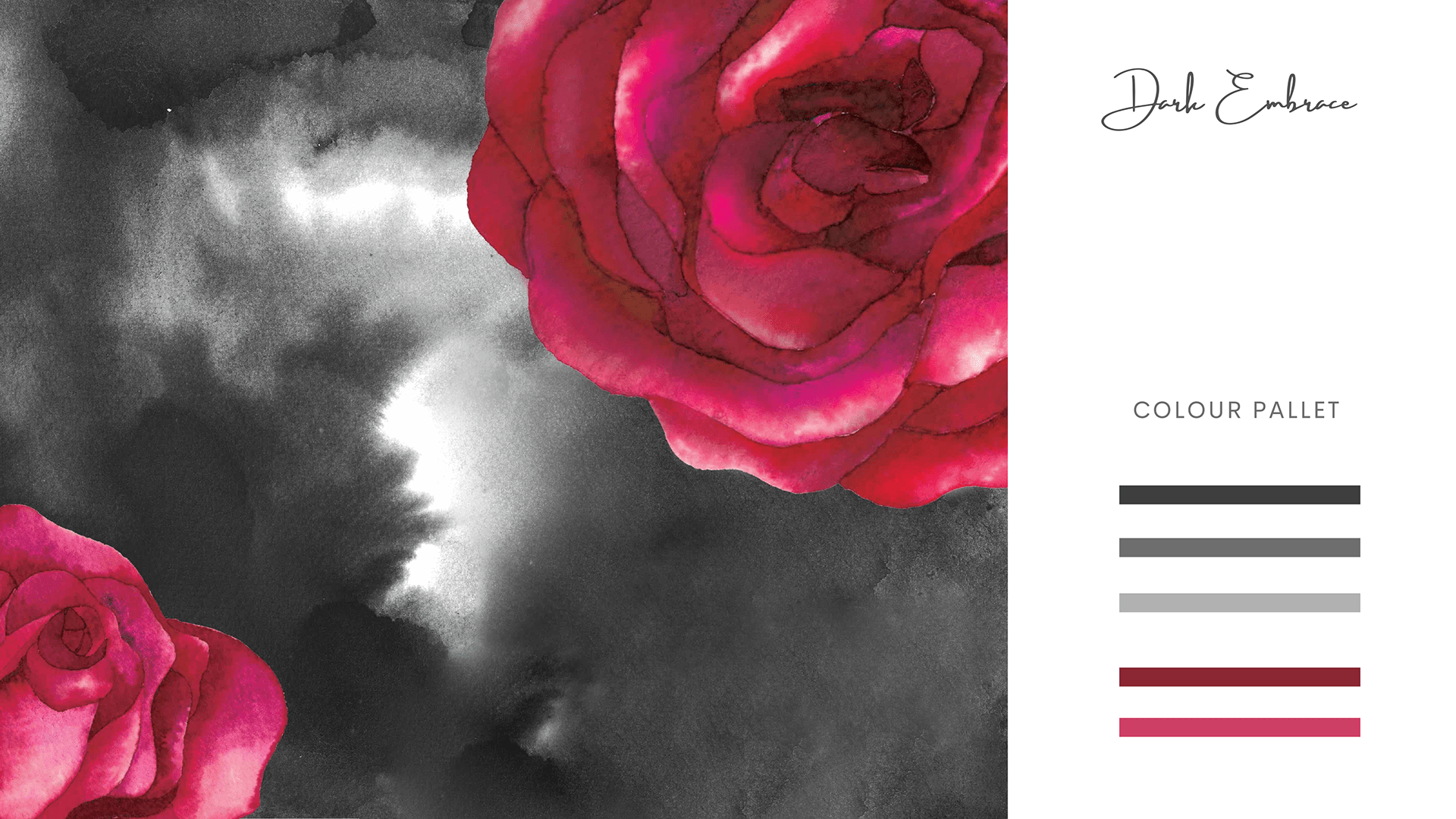 Dark Embrace — inky roses on a moody ground.