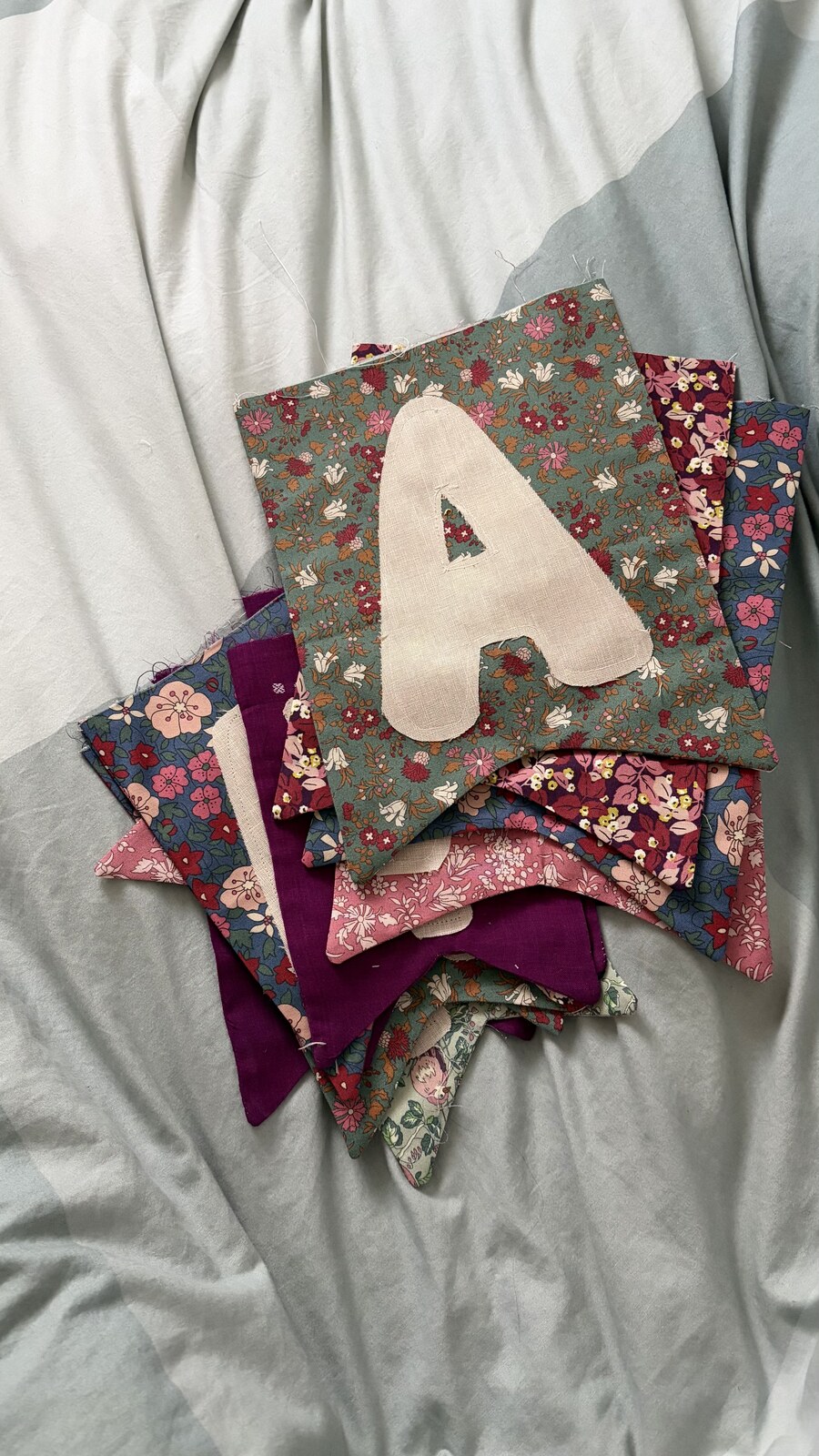 Fabric bunting from upcycled fabric